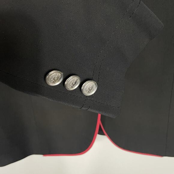 Grand Prix Equestrian Hunt Coat Women Sz 18R (Fits like 10) Black Red Trim Snake - Picture 7 of 16